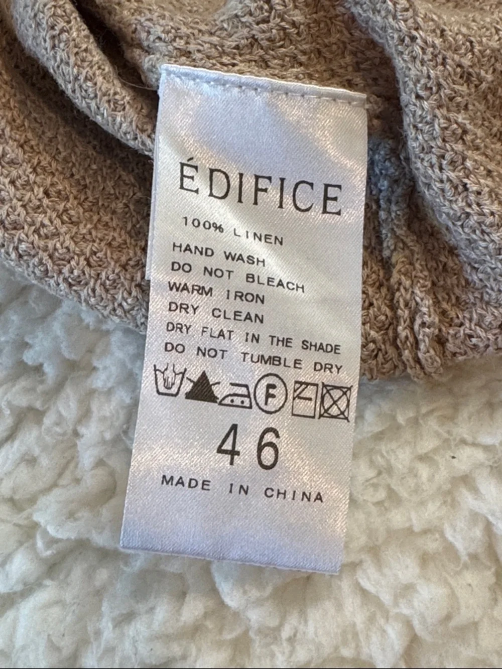 Men's Edifice Short-Sleeve Waffle Knit Sweater in Taupe, size small (EU 46)
